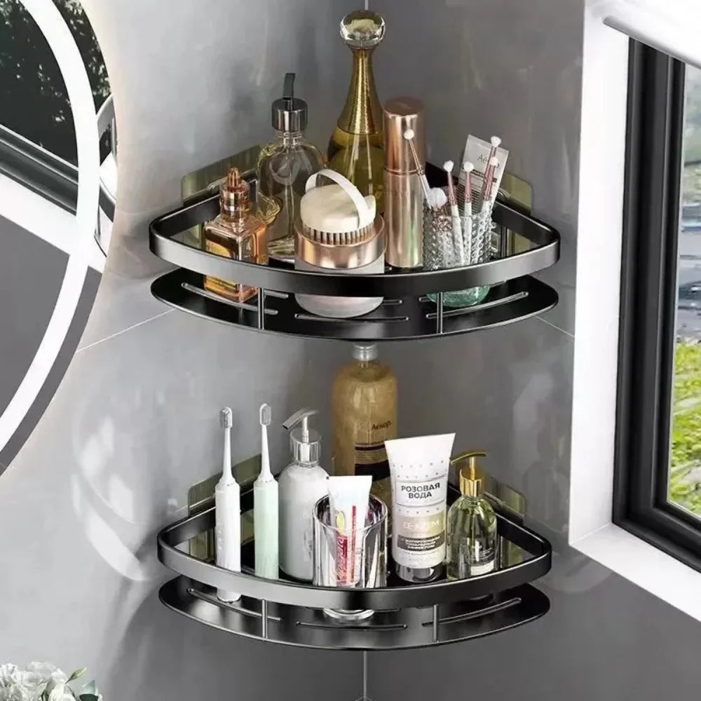Bathroom Shelf plastics Shampoo Rack Makeup Storage Organizer Shower Shelf Bathroom Accessories No Drill Wall Corner Shelf