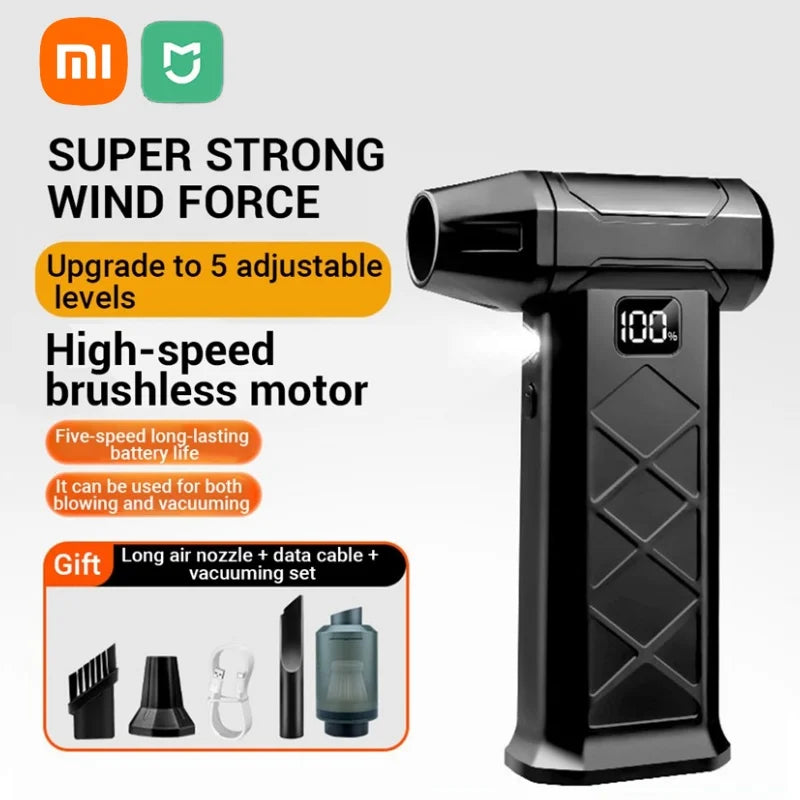 MIJIA 800000RPM Wireless Electric BBQ Fan Air Blower Display LED Lighting High-Speed Air Blower For Barbecue Picnic BBQ Tools 