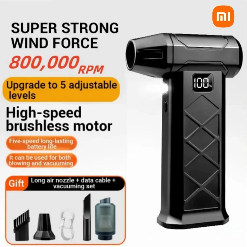 MIJIA 800000RPM Wireless Electric BBQ Fan Air Blower Display LED Lighting High-Speed Air Blower For Barbecue Picnic BBQ Tools 