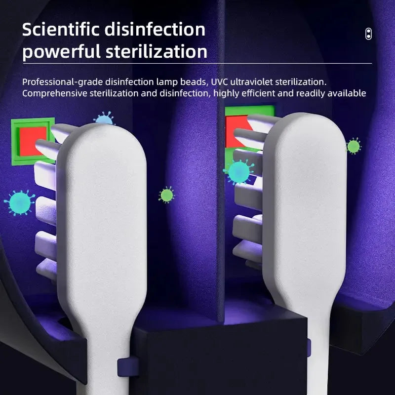 Tinsol Wall-mounted Mini Portable Rechargeable Travel Toothbrush Sterilizer with Charge Display UV Toothbrush Sterilizer Case