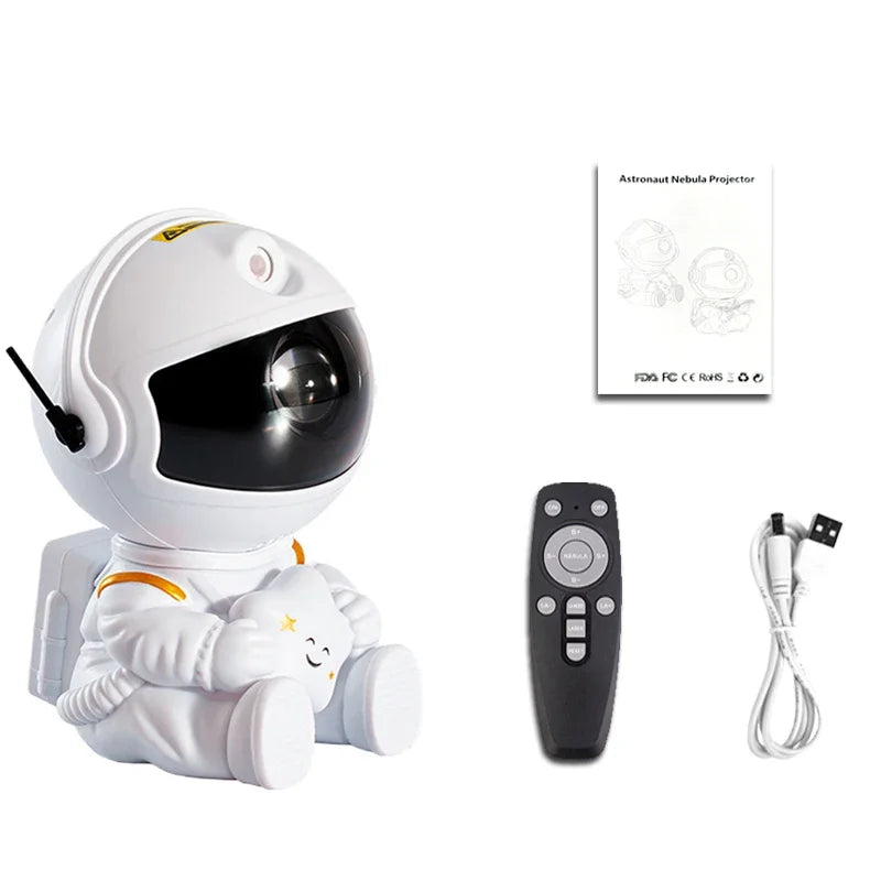 Galaxy Star Projector Night Lights Starry Sky Astronaut Atmosphere LED Lamp For Decorative Bedroom Ceiling Kids Children Gifts