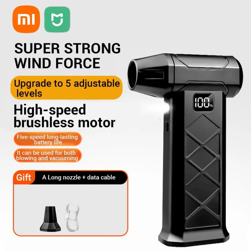 MIJIA 800000RPM Wireless Electric BBQ Fan Air Blower Display LED Lighting High-Speed Air Blower For Barbecue Picnic BBQ Tools ﻿