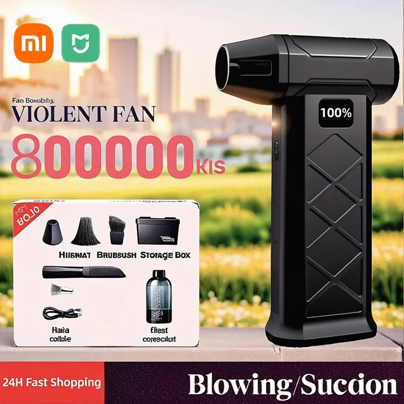 MIJIA 800000RPM Wireless Electric BBQ Fan Air Blower Display LED Lighting High-Speed Air Blower For Barbecue Picnic BBQ Tools ﻿
