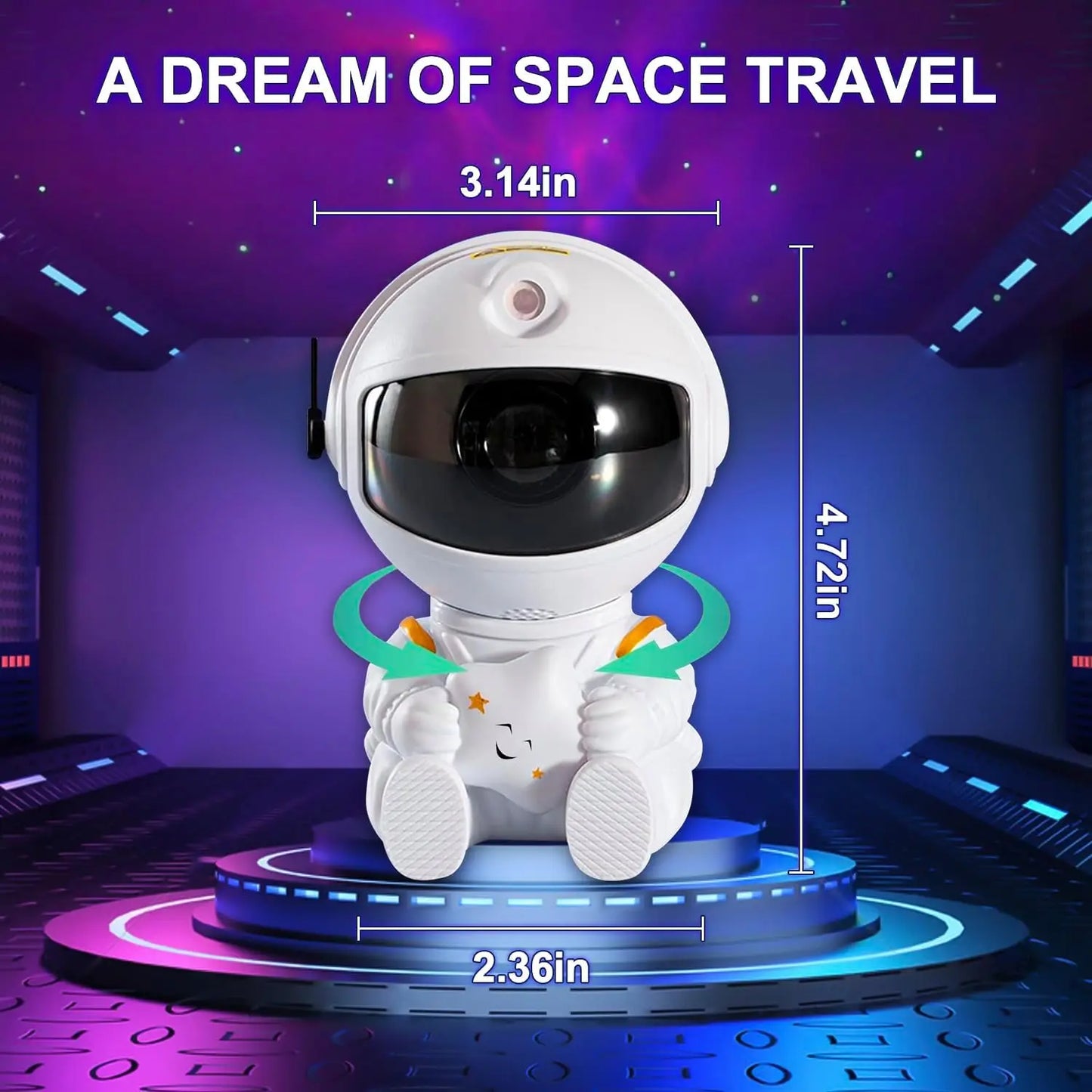 Galaxy Star Projector Night Lights Starry Sky Astronaut Atmosphere LED Lamp For Decorative Bedroom Ceiling Kids Children Gifts