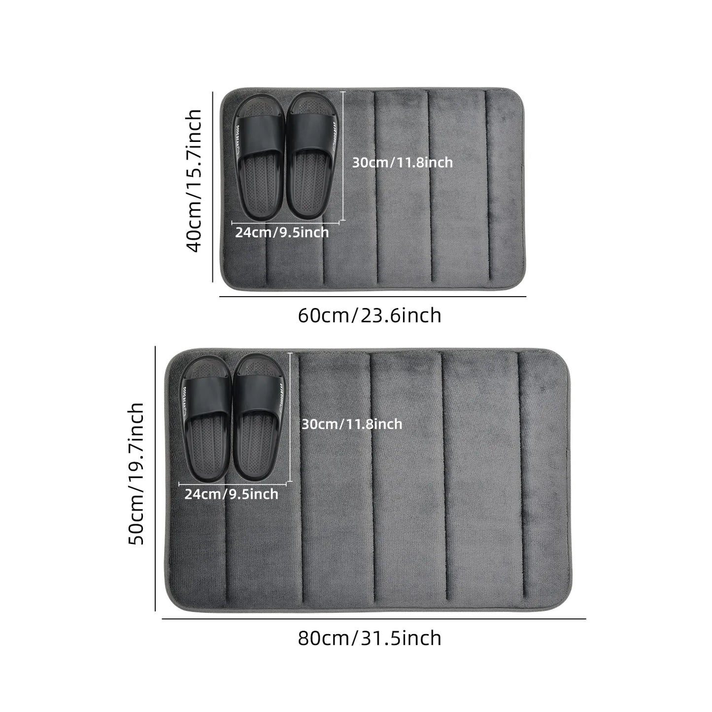 Coral Velvet Bathroom Mat Anti-Skid Quick Water Absorption Machine Washable Soft Comfortable Toilet Floor Mat Easy to Use