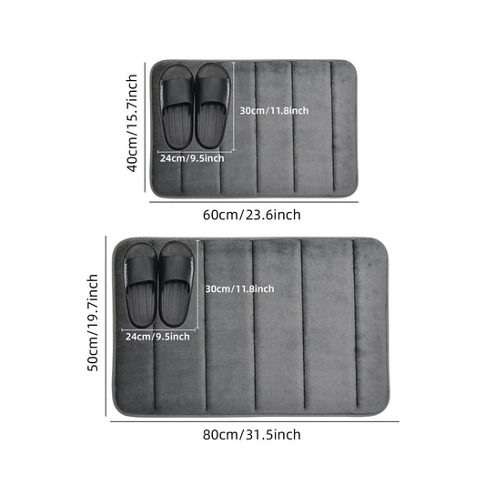Coral Velvet Bathroom Mat Anti-Skid Quick Water Absorption Machine Washable Soft Comfortable Toilet Floor Mat Easy to Use