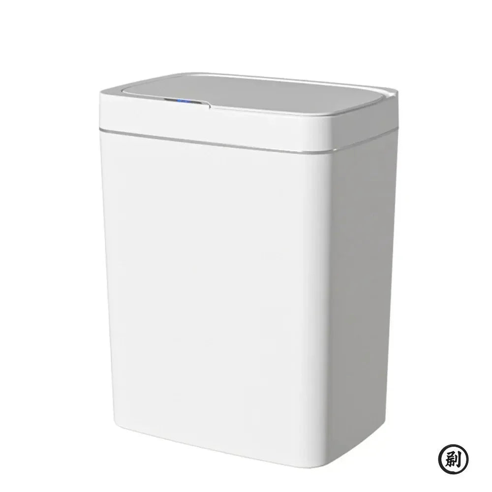 Smart Bathroom Trash Can Automatic Bagging Electronic Trash Can White Touchless Narrow Smart Sensor Garbage Bin Smart Home 15L
