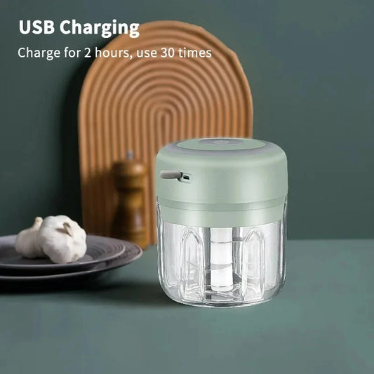 250/100ml USB Electric Garlic Chopper - Powerful Meat Grinder And Vegetable Crusher For Quick And Easy Food Prep Garlic Masher
