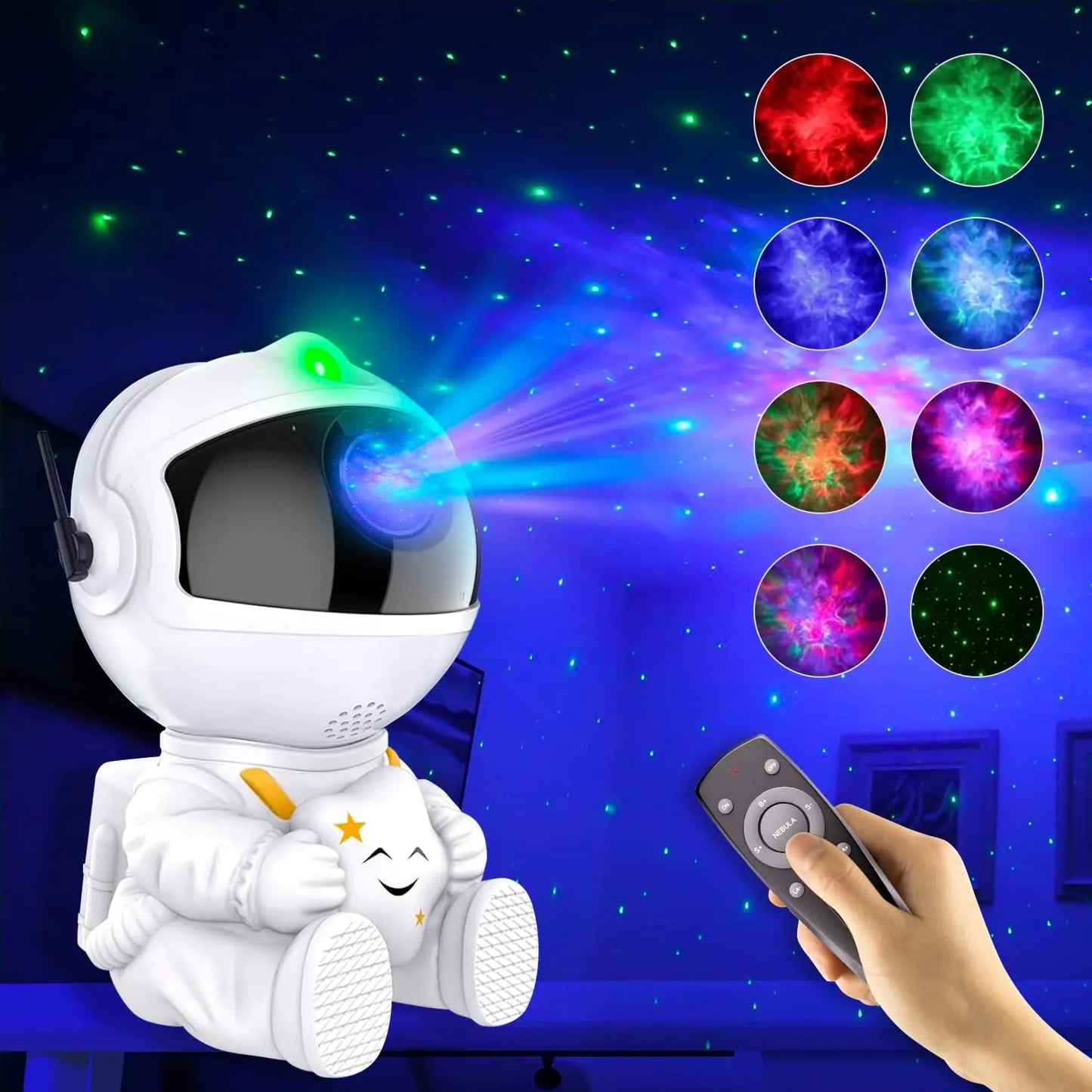 Galaxy Star Projector Night Lights Starry Sky Astronaut Atmosphere LED Lamp For Decorative Bedroom Ceiling Kids Children Gifts