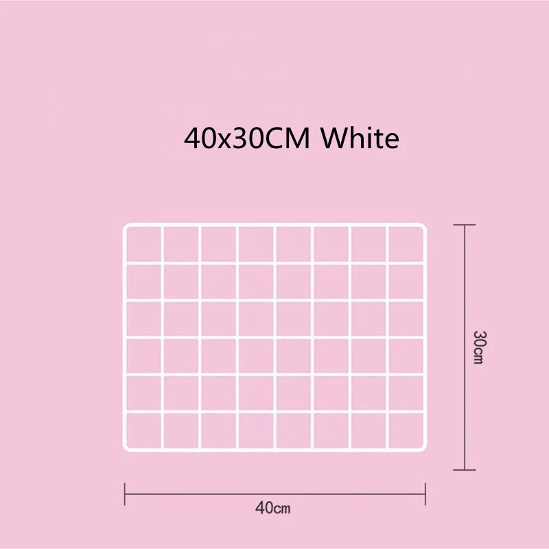 Home Wall Decoration DIY Art Iron Grid Decor Photo Frame Postcards Storage Wall Art Display Storage Rack Holder Shelf Organizer