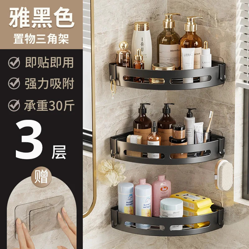 Bathroom Shelf plastics Shampoo Rack Makeup Storage Organizer Shower Shelf Bathroom Accessories No Drill Wall Corner Shelf