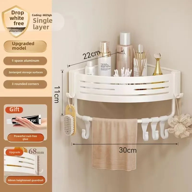 Bathroom Shelf plastics Shampoo Rack Makeup Storage Organizer Shower Shelf Bathroom Accessories No Drill Wall Corner Shelf